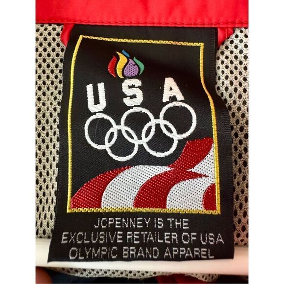 Vintage JcPenney Exclusive USA Olympic Red & Black Windbreaker Men's Large - Picture 4 of 10
